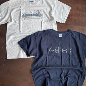 Vintage Genesis Band T Shirt Bundle Phil Collin’s White Blue Size Large Tour Tee
